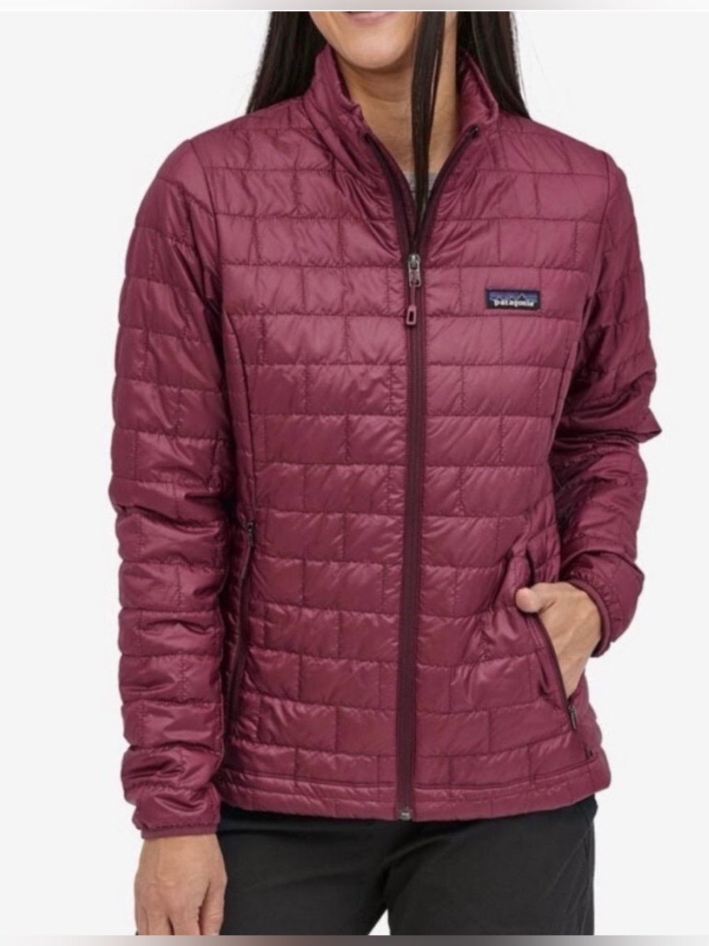 Patagonia Women’s Nano Puff Oxblood Red Quilted Zip Fall Winter Packable Jacket